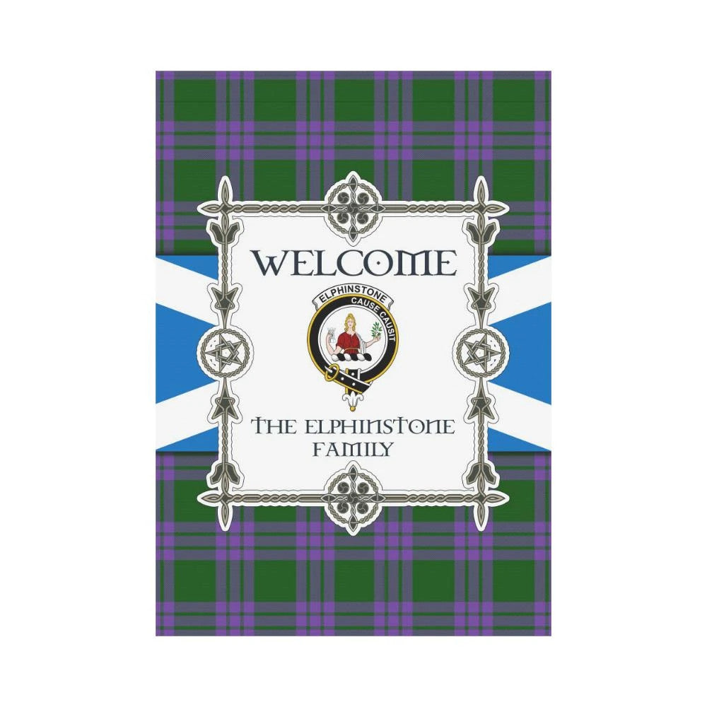 Elphinstone Clan Garden Flag, Scottish Tartan Elphinstone Clans Garden Flag New Style