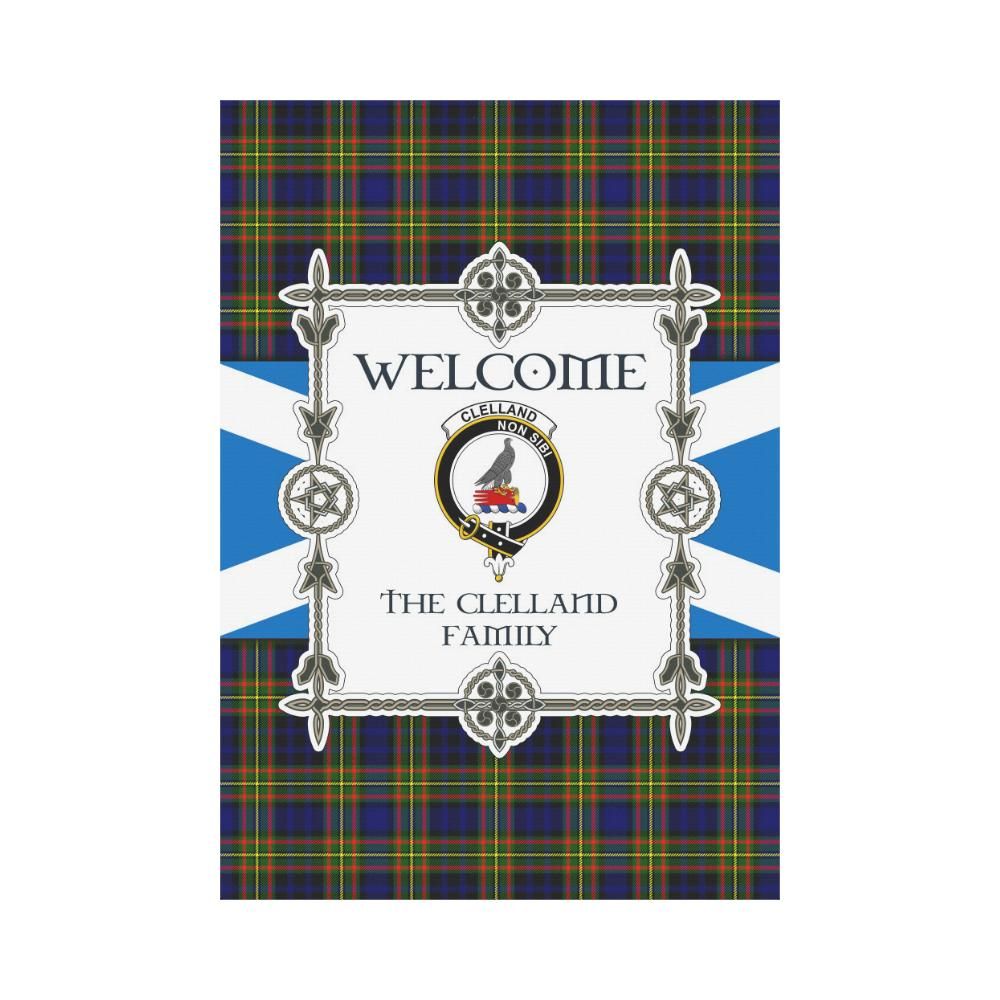 Clelland Clan Garden Flag, Scottish Tartan Clelland Clans Garden Flag New Style