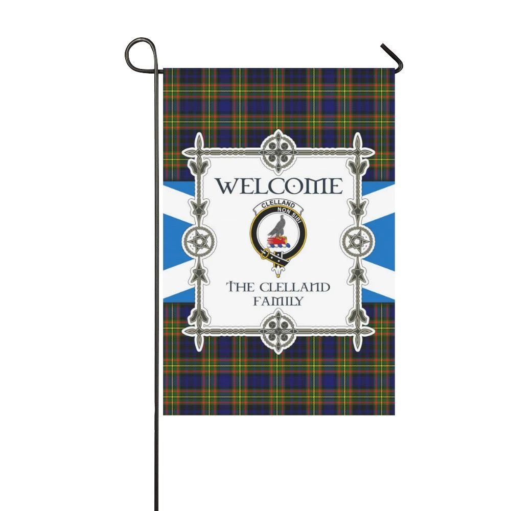 Clelland Clan Garden Flag, Scottish Tartan Clelland Clans Garden Flag New Style