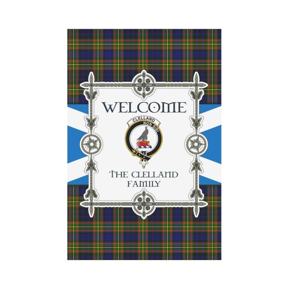 Clelland Clan Garden Flag, Scottish Tartan Clelland Clans Garden Flag New Style