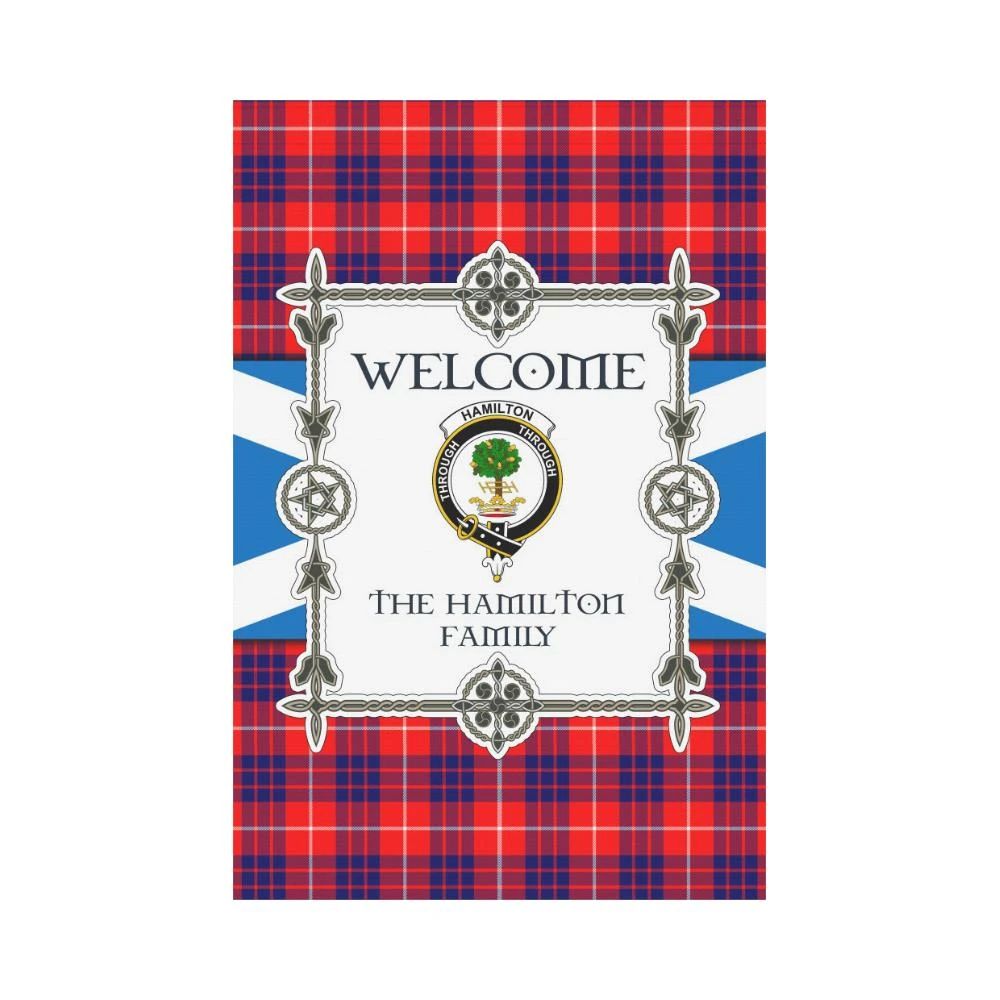 Hamilton Clan Garden Flag, Scottish Tartan Hamilton Clans Garden Flag New Style