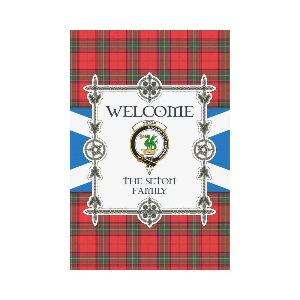 Seton Clan Garden Flag, Scottish Tartan Seton Clans Garden Flag New Style