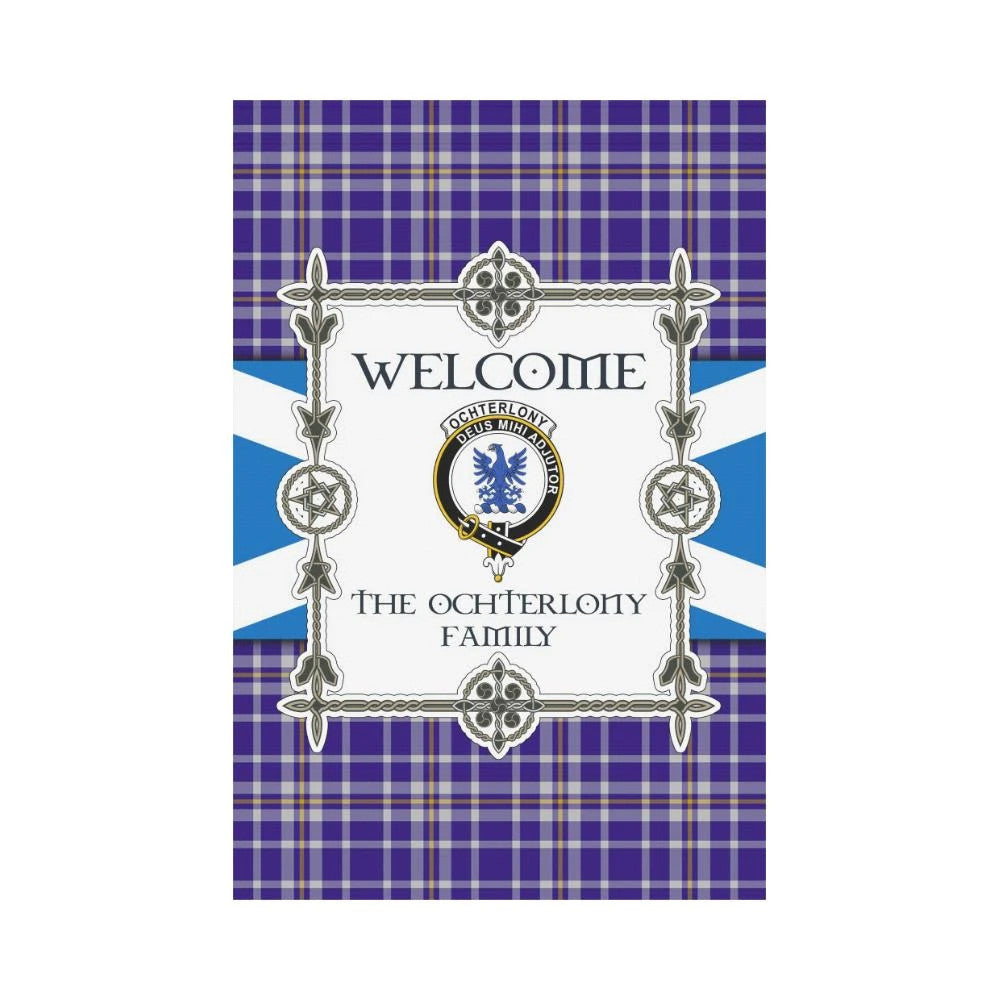 Ochterlony Clan Garden Flag, Scottish Tartan Ochterlony Clans Garden Flag New Style