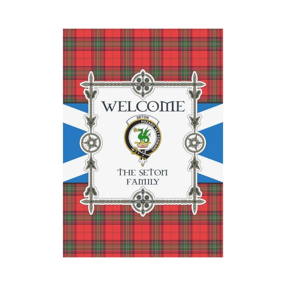 Seton Clan Garden Flag, Scottish Tartan Seton Clans Garden Flag New Style