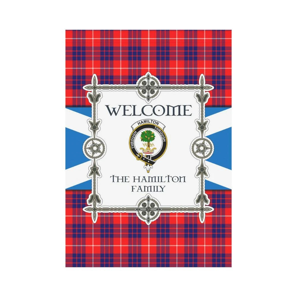 Hamilton Clan Garden Flag, Scottish Tartan Hamilton Clans Garden Flag New Style