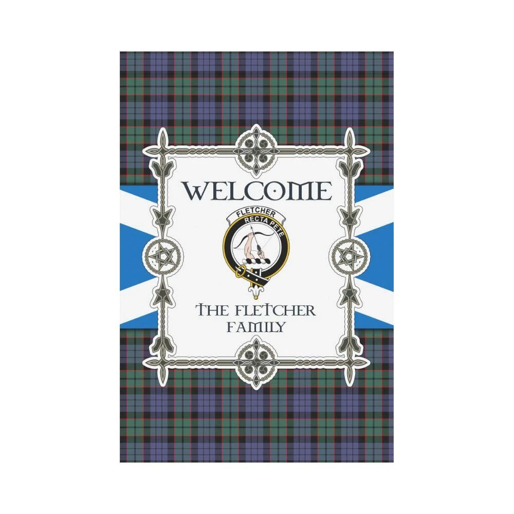 Fletcher Clan Garden Flag, Scottish Tartan Fletcher Clans Garden Flag New Style