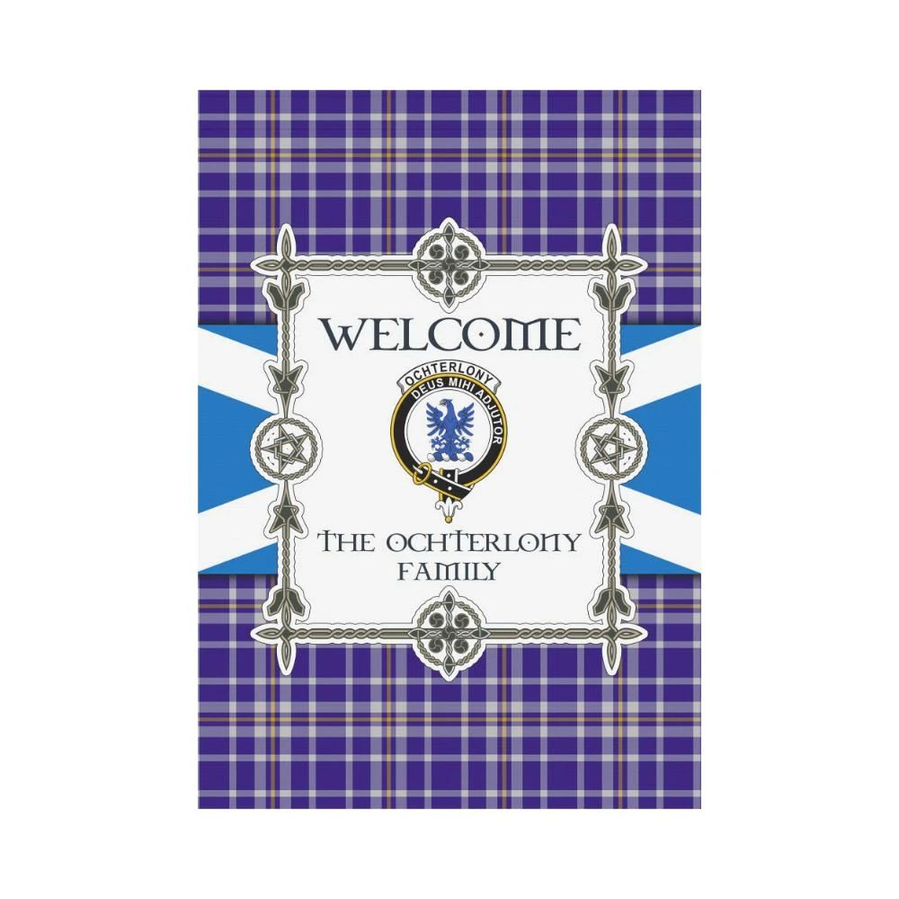 Ochterlony Clan Garden Flag, Scottish Tartan Ochterlony Clans Garden Flag New Style