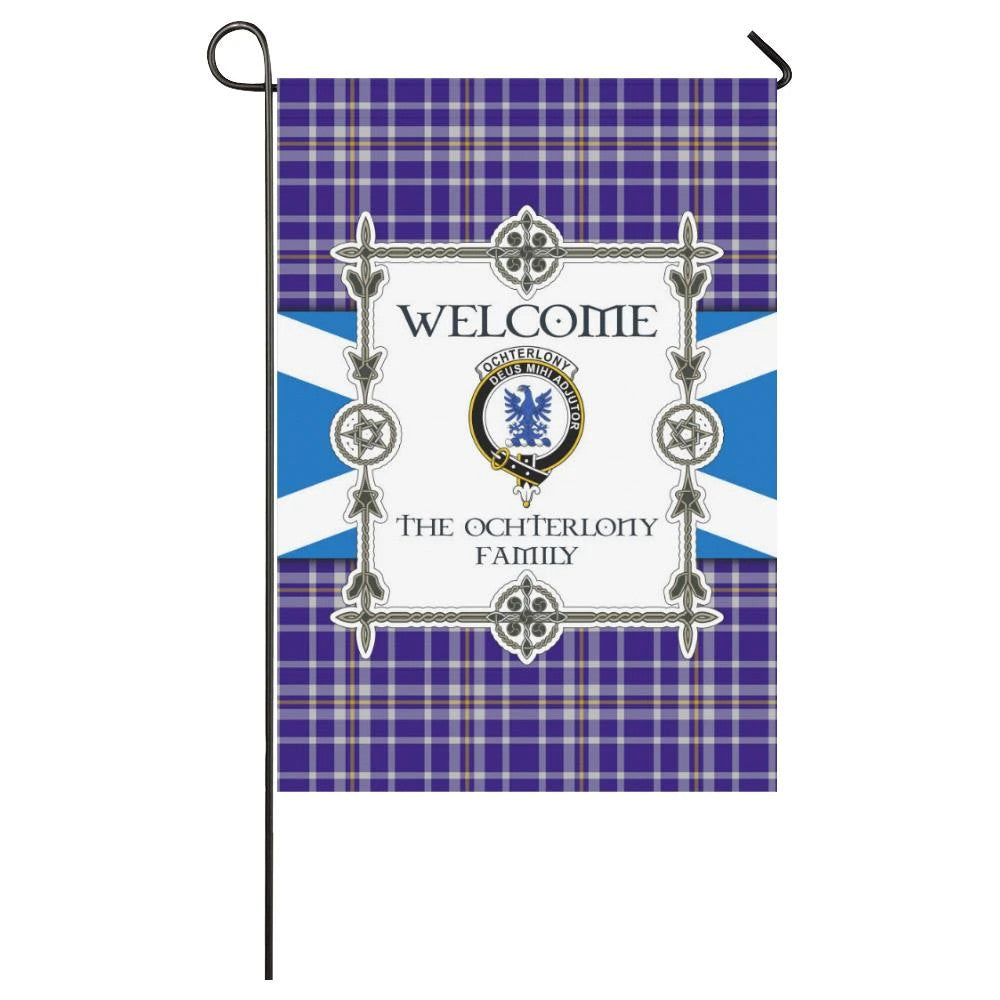 Ochterlony Clan Garden Flag, Scottish Tartan Ochterlony Clans Garden Flag New Style