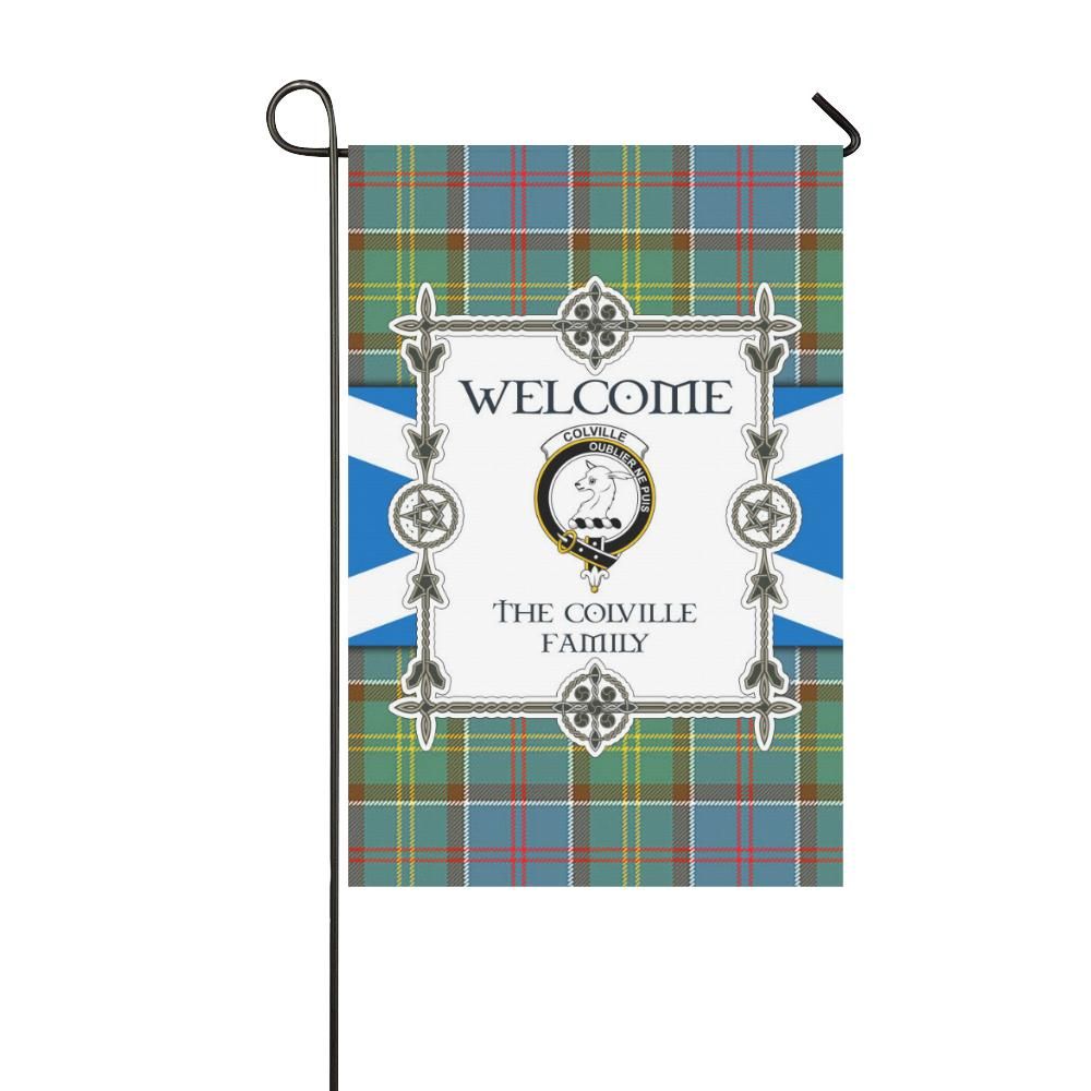 Colville Clan Garden Flag, Scottish Tartan Colville Clans Garden Flag New Style