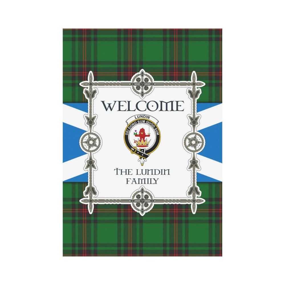 Lundin Clan Garden Flag, Scottish Tartan Lundin Clans Garden Flag New Style