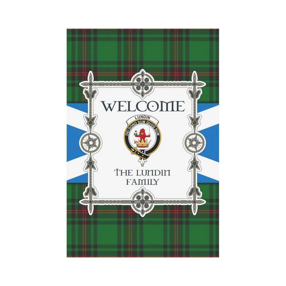 Lundin Clan Garden Flag, Scottish Tartan Lundin Clans Garden Flag New Style