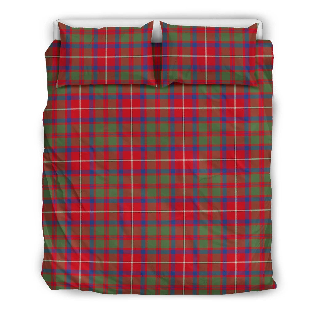 Shaw Red Modern Clan Bedding Set, Scottish Tartan Shaw Red Modern Clans Bedding Set