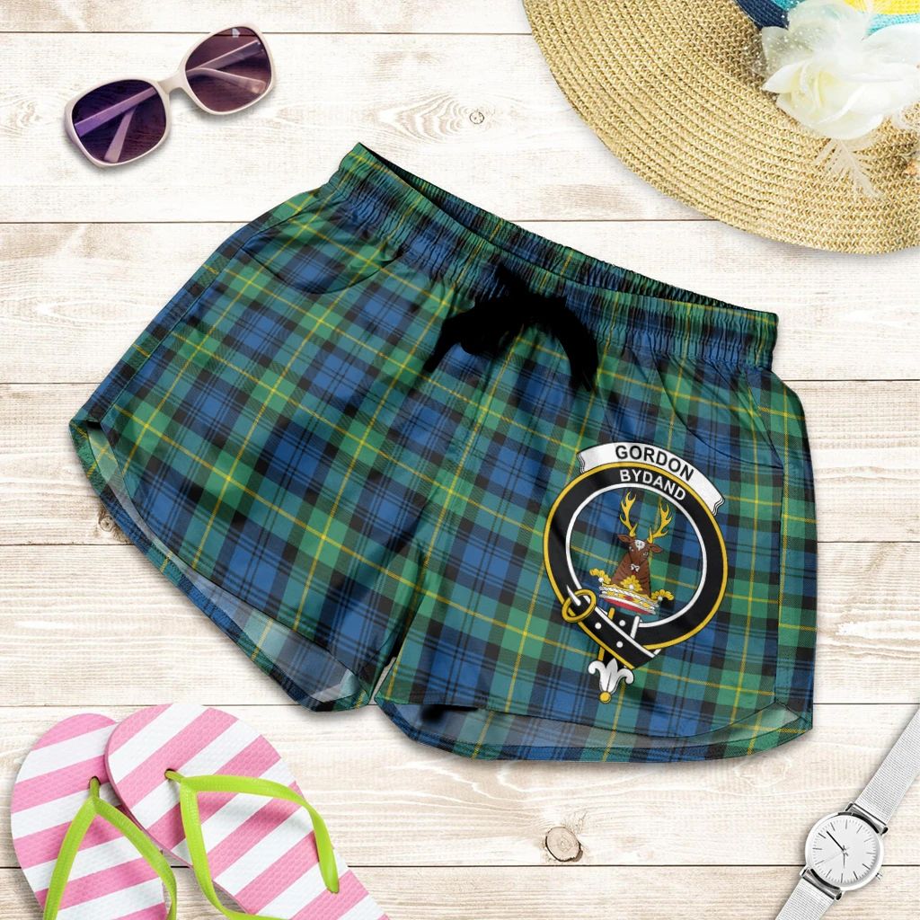 Scottish Tartan Gordon Ancient Clans Women Short Badge Style