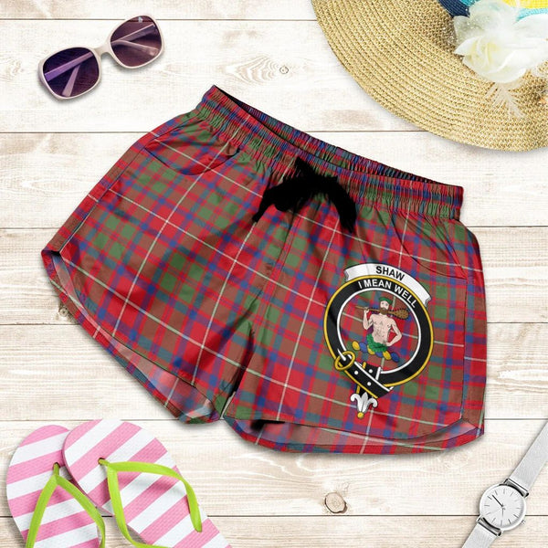 Scottish Tartan Shaw Red Modern Clans Women Short Badge Style