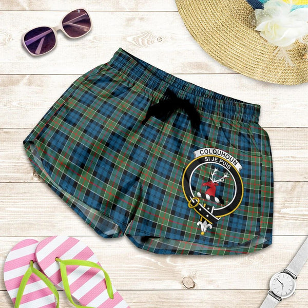 Scottish Tartan Colquhoun Ancient Clans Women Short Badge Style