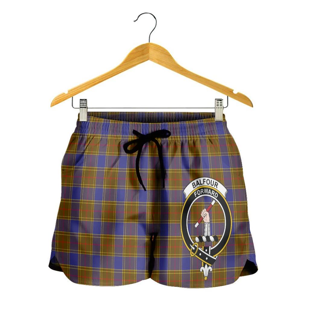 Scottish Tartan Balfour Modern Clans Women Short Badge Style