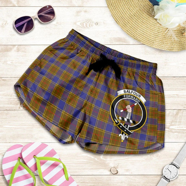 Scottish Tartan Balfour Modern Clans Women Short Badge Style