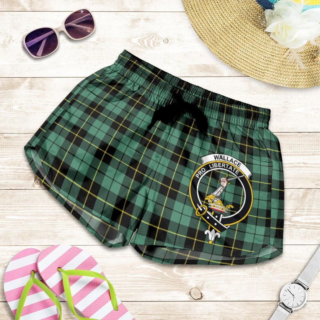 Scottish Tartan Wallace Hunting Ancient Clans Women Short Badge Style