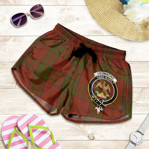 Scottish Tartan Drummond Clan Clans Women Short Badge Style