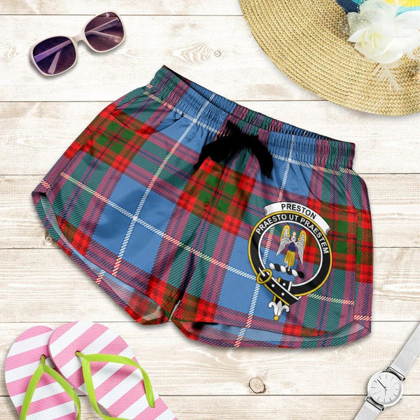 Scottish Tartan Preston Clans Women Short Badge Style