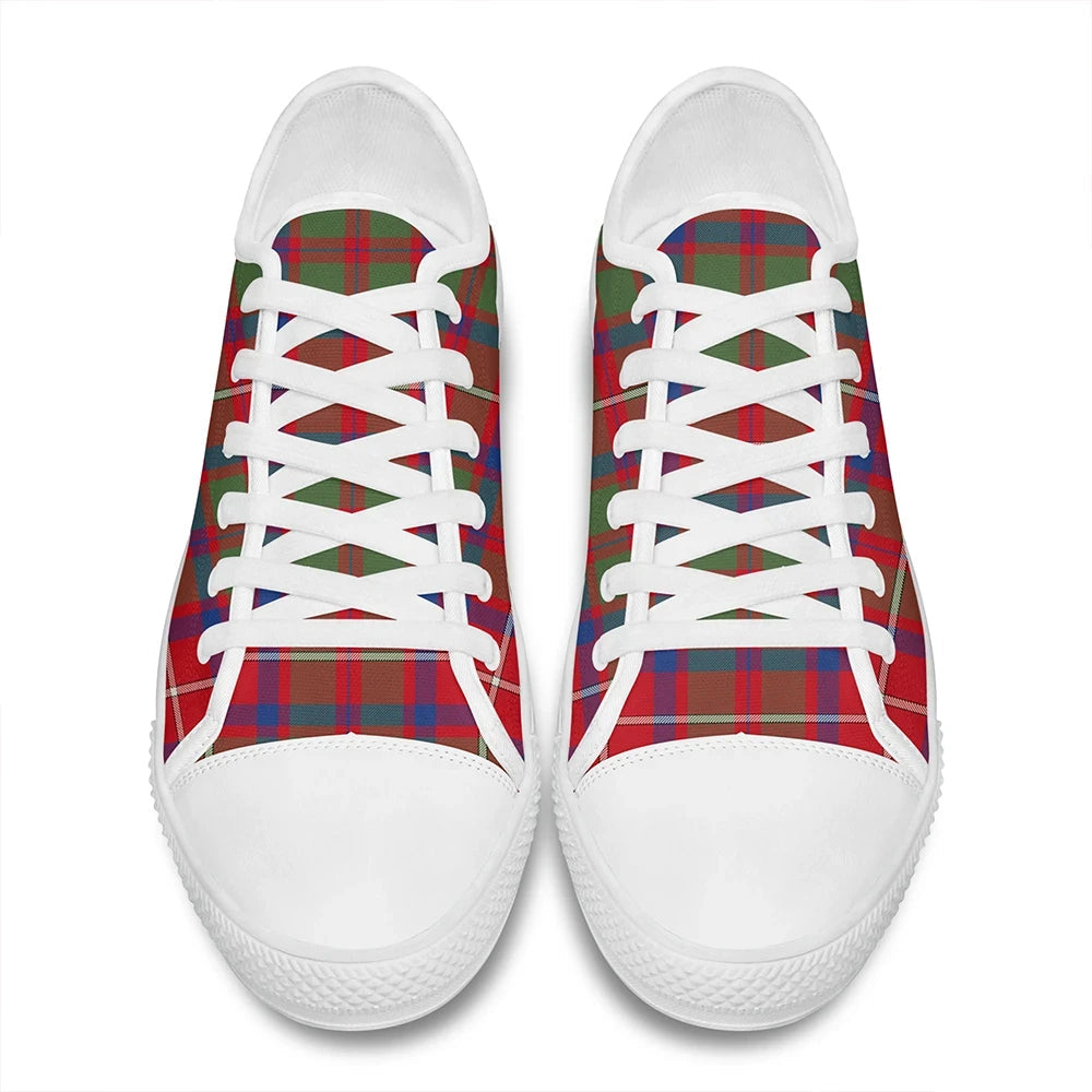 Shaw Red Modern Tartan Plaid Low Top Shoes