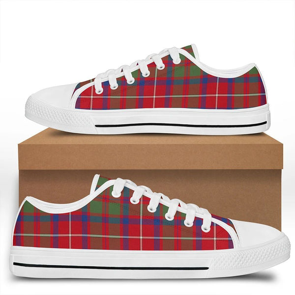 Shaw Red Modern Tartan Plaid Low Top Shoes