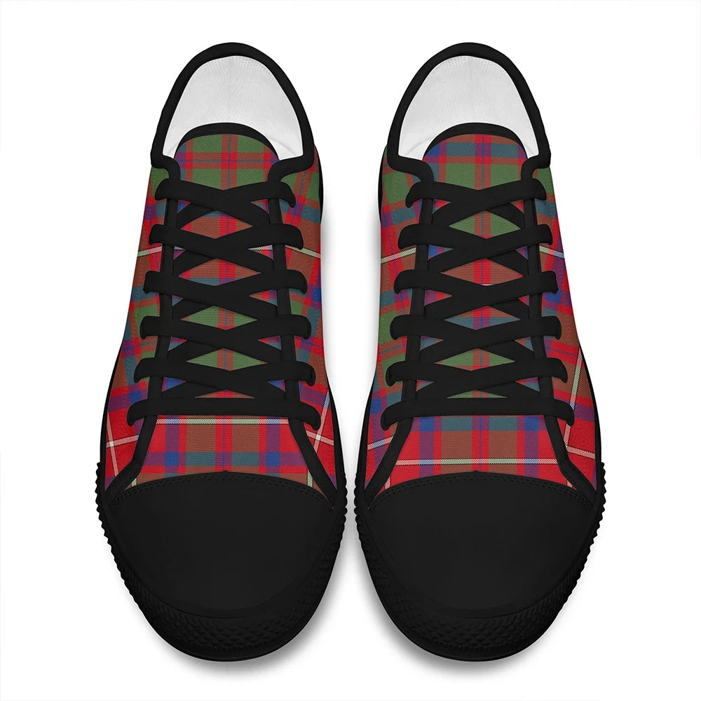 Shaw Red Modern Tartan Plaid Low Top Shoes