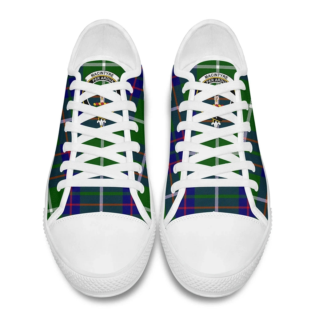 MacIntyre Hunting Modern Tartan Crest Low Top Shoes