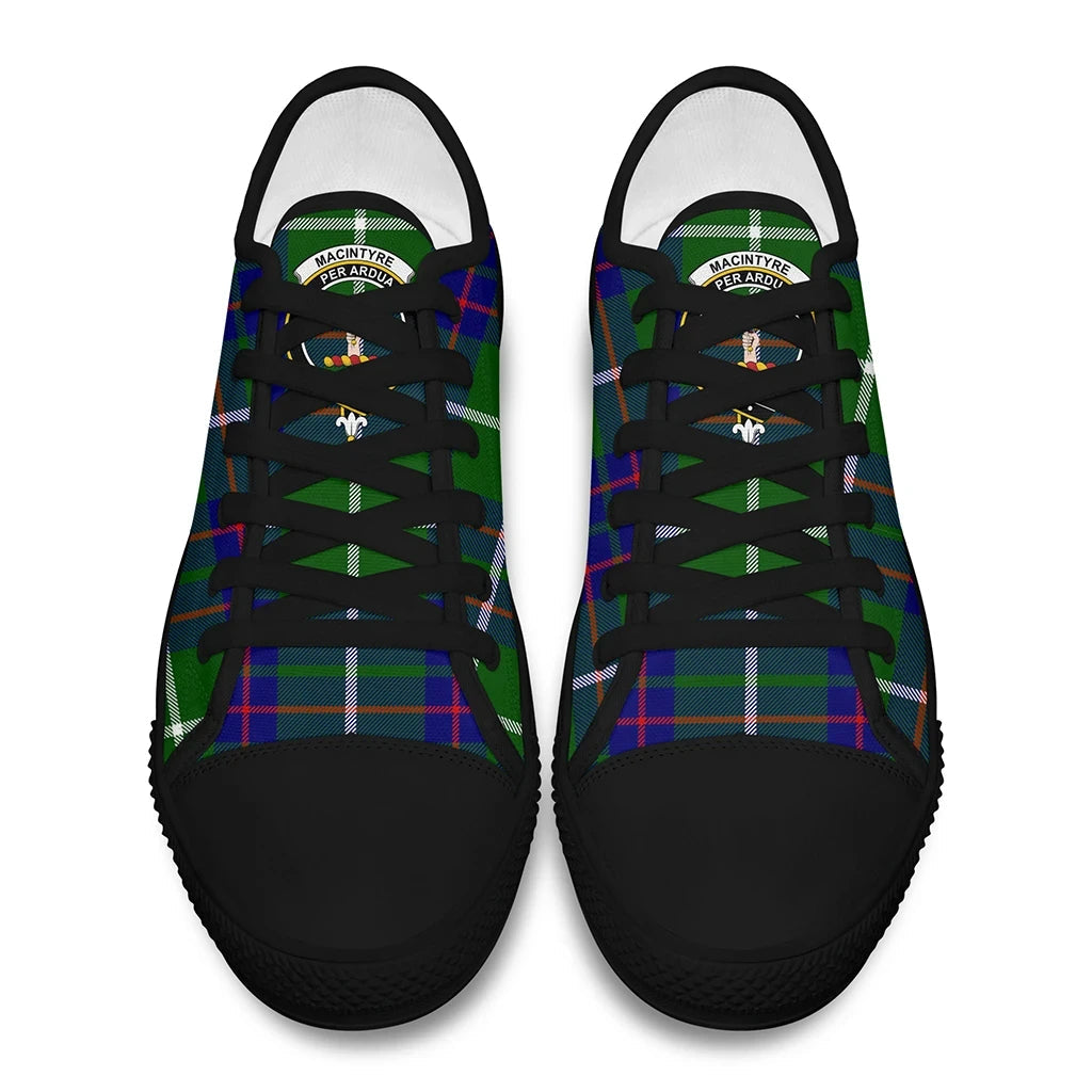 MacIntyre Hunting Modern Tartan Crest Low Top Shoes