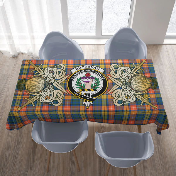 Buchanan Ancient Tartan Tablecloth Courage Symbol Style