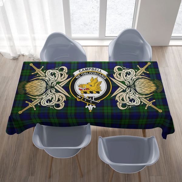 Campbell Modern Tartan Tablecloth Courage Symbol Style