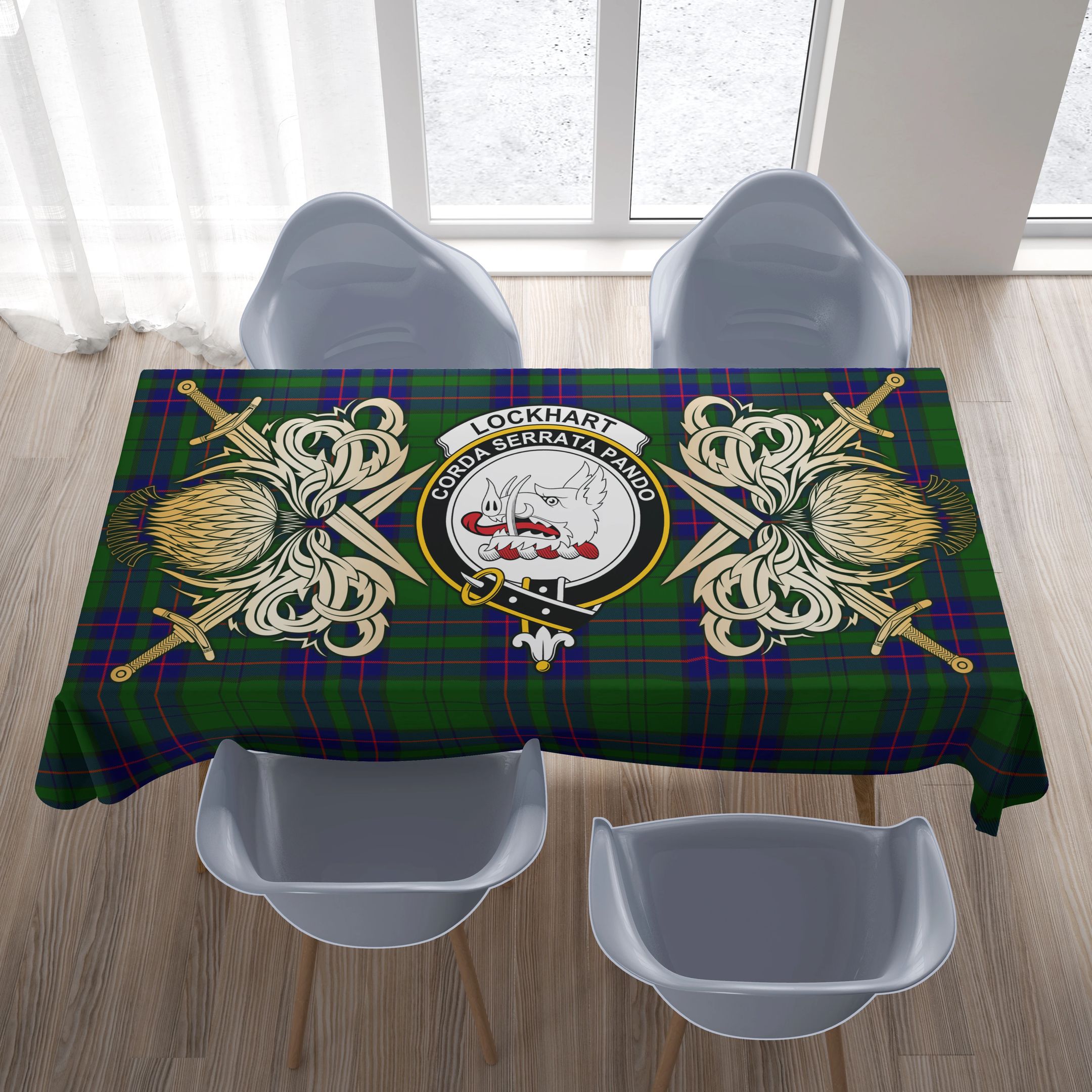 Lockhart Modern Tartan Tablecloth Courage Symbol Style