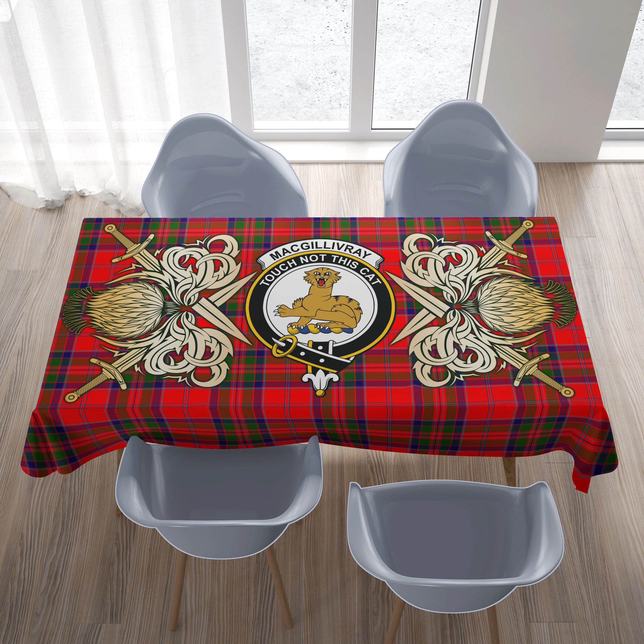 MacGillivray Modern Tartan Tablecloth Courage Symbol Style