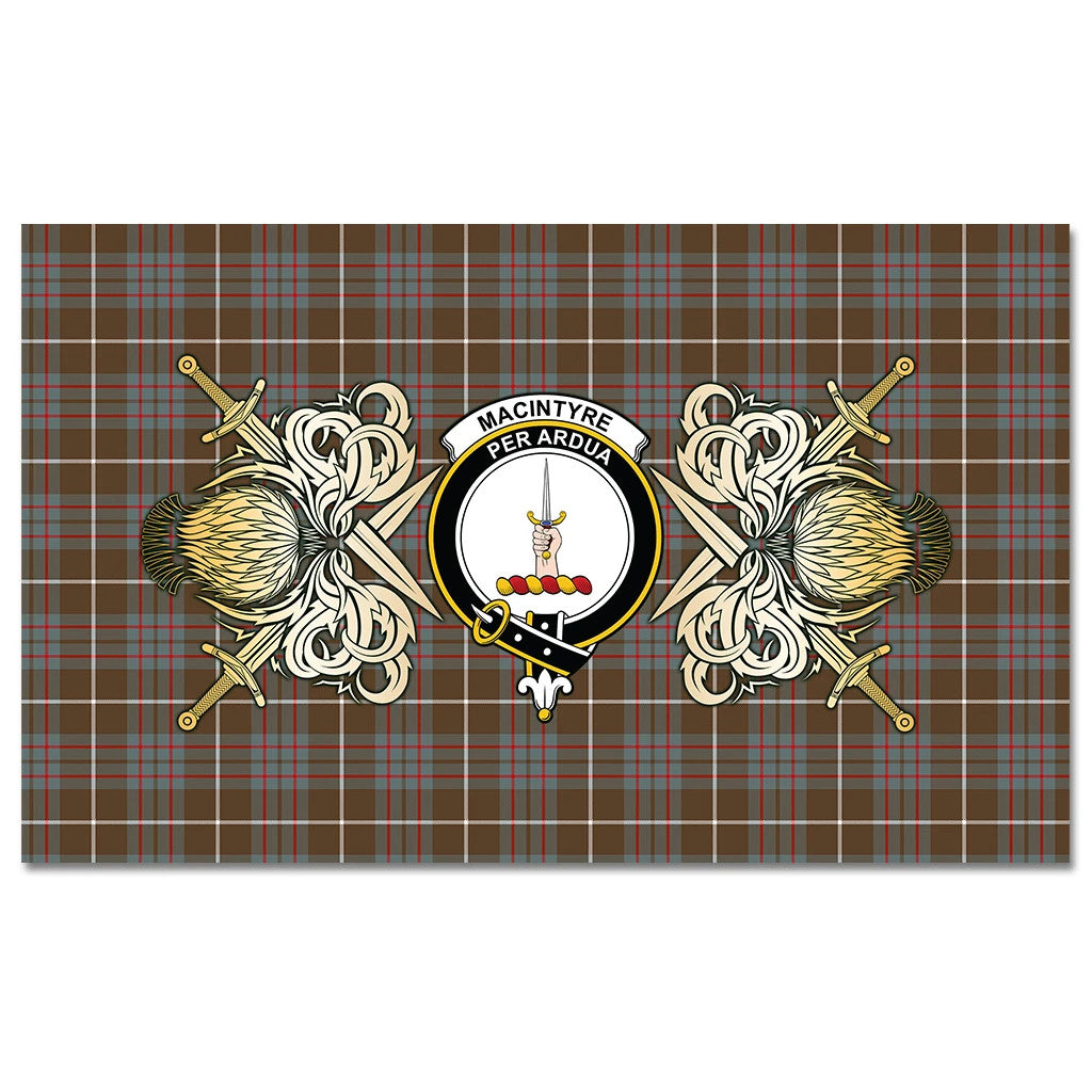 MacIntyre Hunting Weathered Tartan Tablecloth Courage Symbol Style