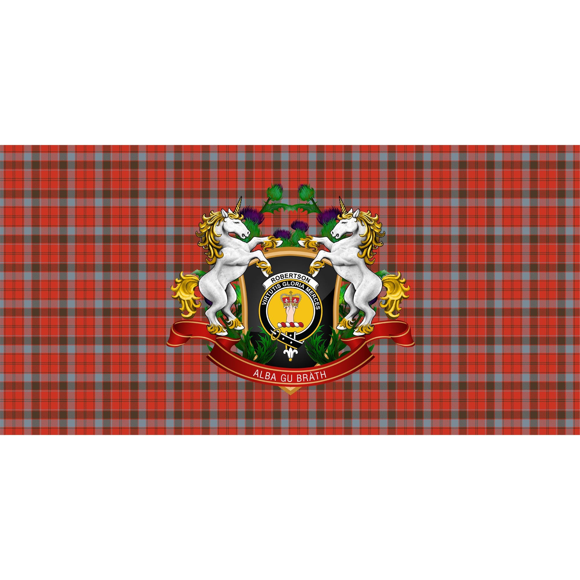 Robertson Weathered Tartan Tablecloth Unicorn Thistle Style