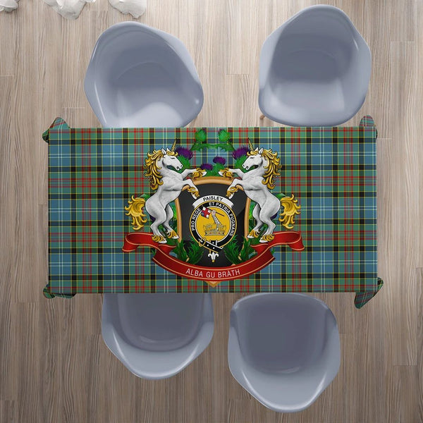 Paisley District Tartan Tablecloth Unicorn Thistle Style