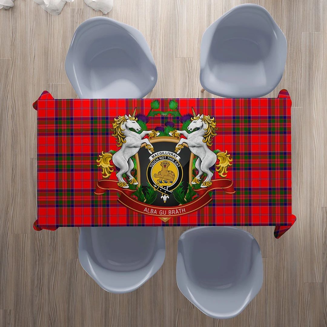 MacGillivray Modern Tartan Tablecloth Unicorn Thistle Style