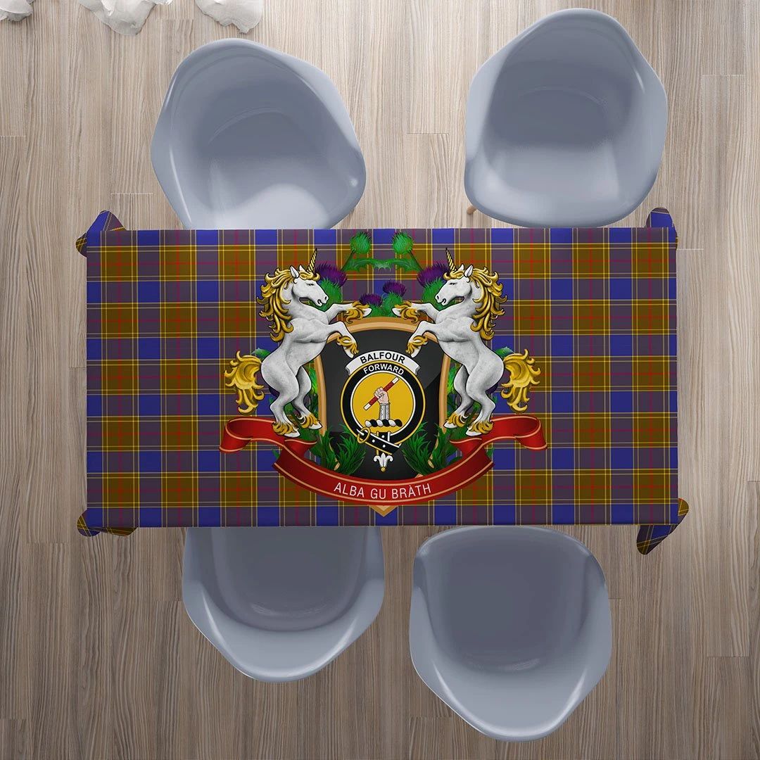 Balfour Modern Tartan Tablecloth Unicorn Thistle Style