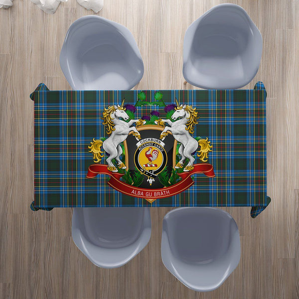 Cockburn Modern Tartan Tablecloth Unicorn Thistle Style