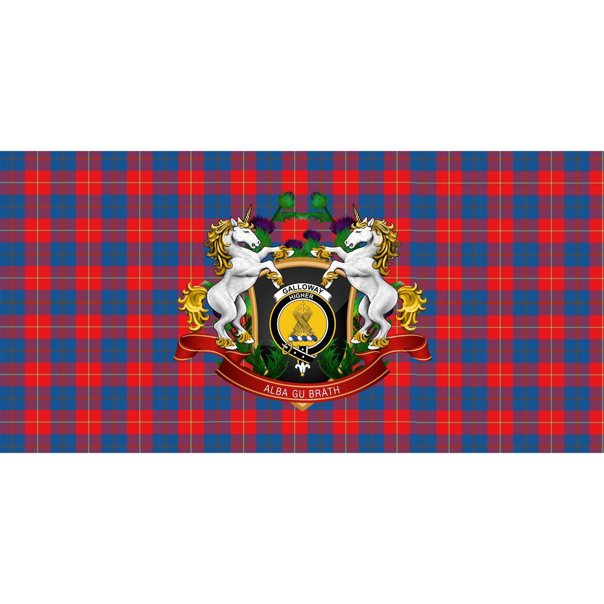 Galloway Red Tartan Tablecloth Unicorn Thistle Style