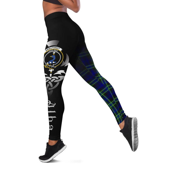 Arbuthnot Modern Crest Tartan Alba Celtic Leggings | Over 500 Tartans | Special Custom Design