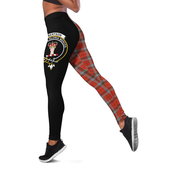 Robertson Weathered Crest Tartan Leggings | Over 500 Tartans | Special Custom Design