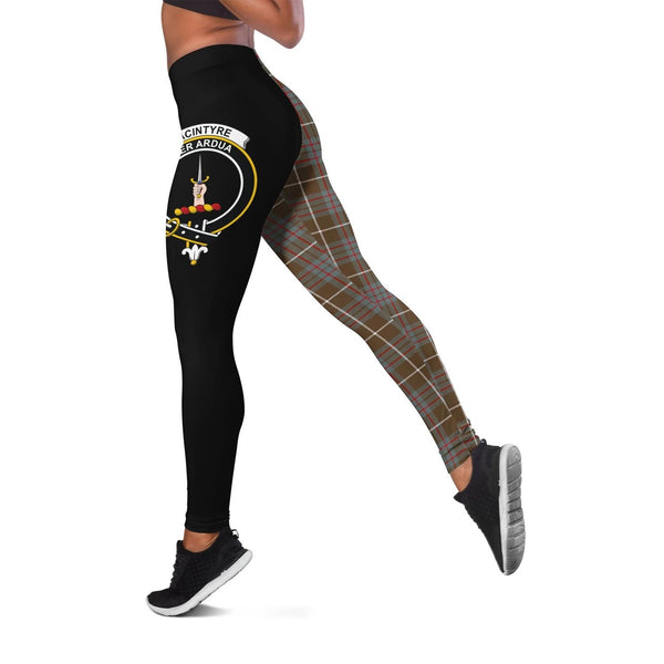 MacIntyre Hunting Weathered Crest Tartan Leggings | Over 500 Tartans | Special Custom Design