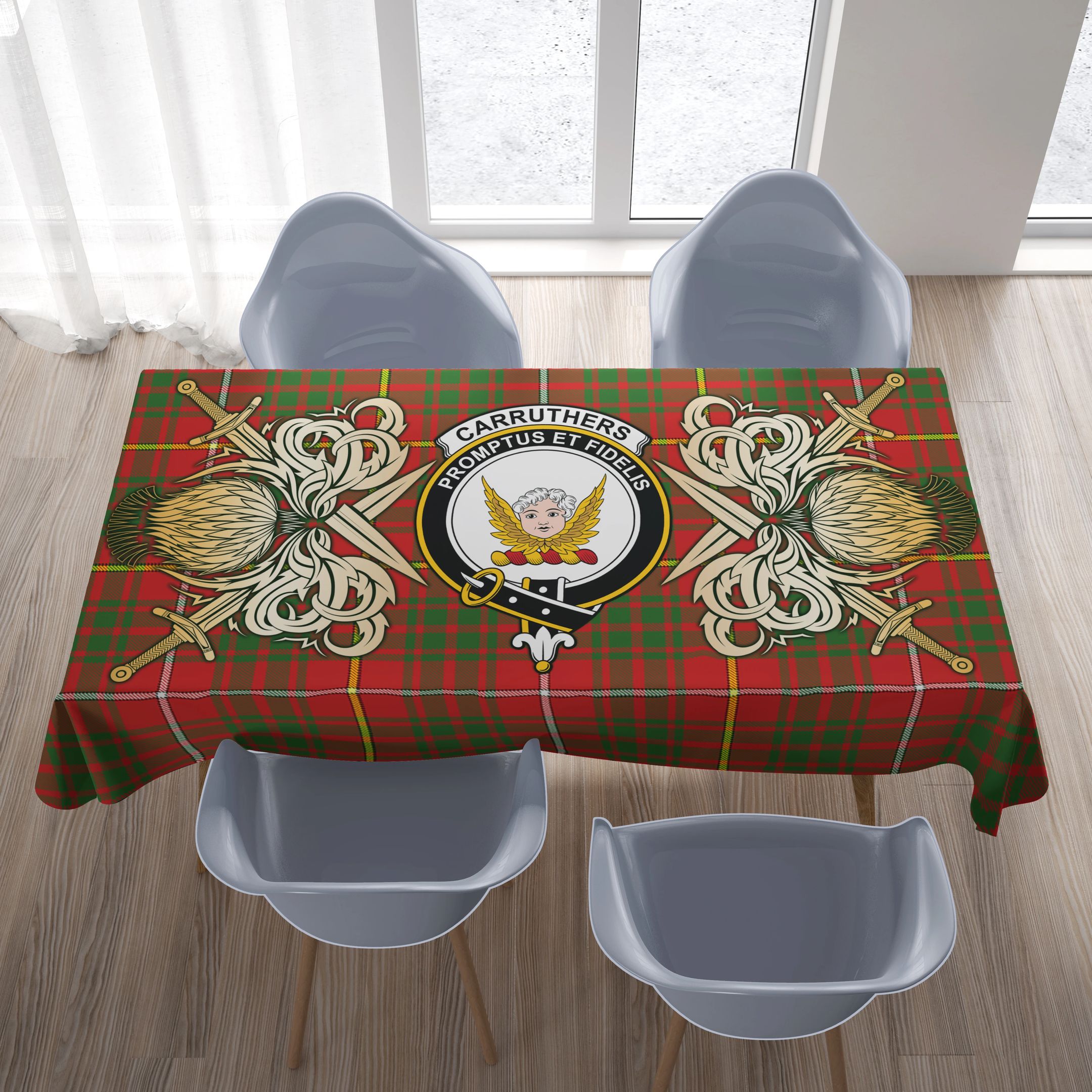 Carruthers Modern Tartan Tablecloth Courage Symbol Style