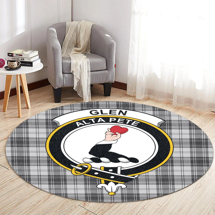 Scottish Tartan Glen Clan Round Rug Crest Style
