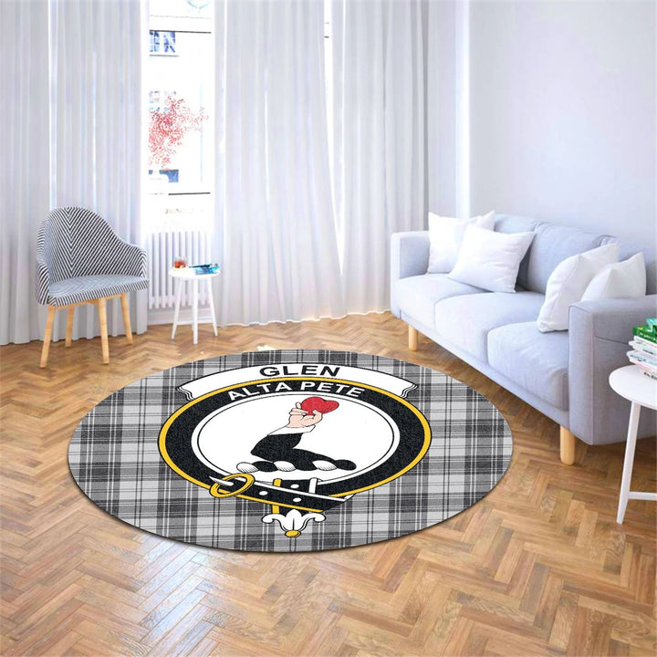 Scottish Tartan Glen Clan Round Rug Crest Style