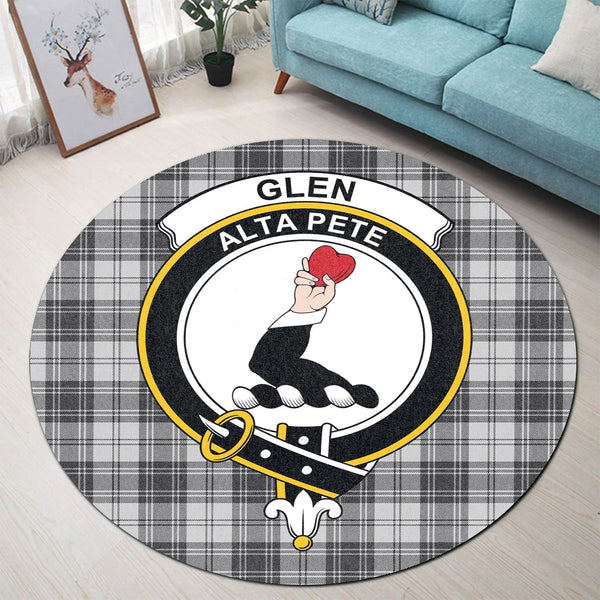 Scottish Tartan Glen Clan Round Rug Crest Style