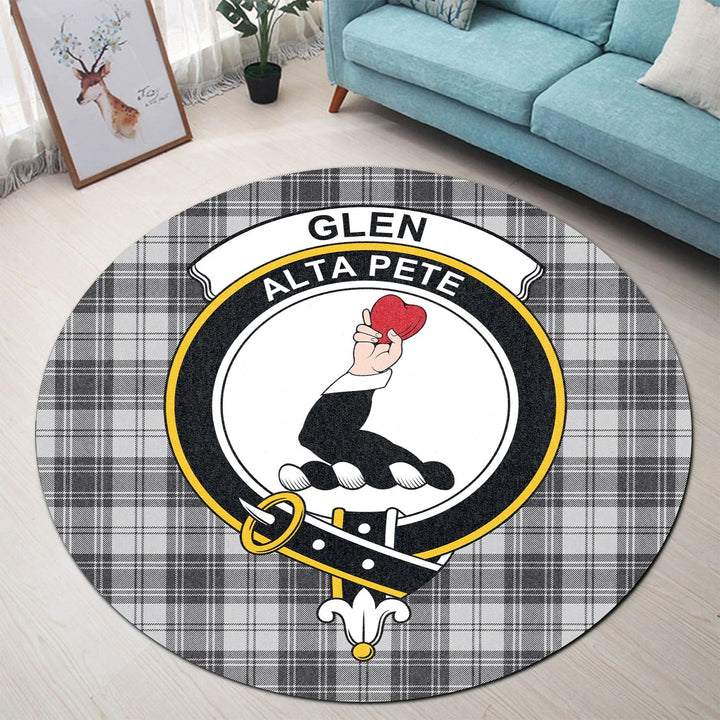 Scottish Tartan Glen Clan Round Rug Crest Style
