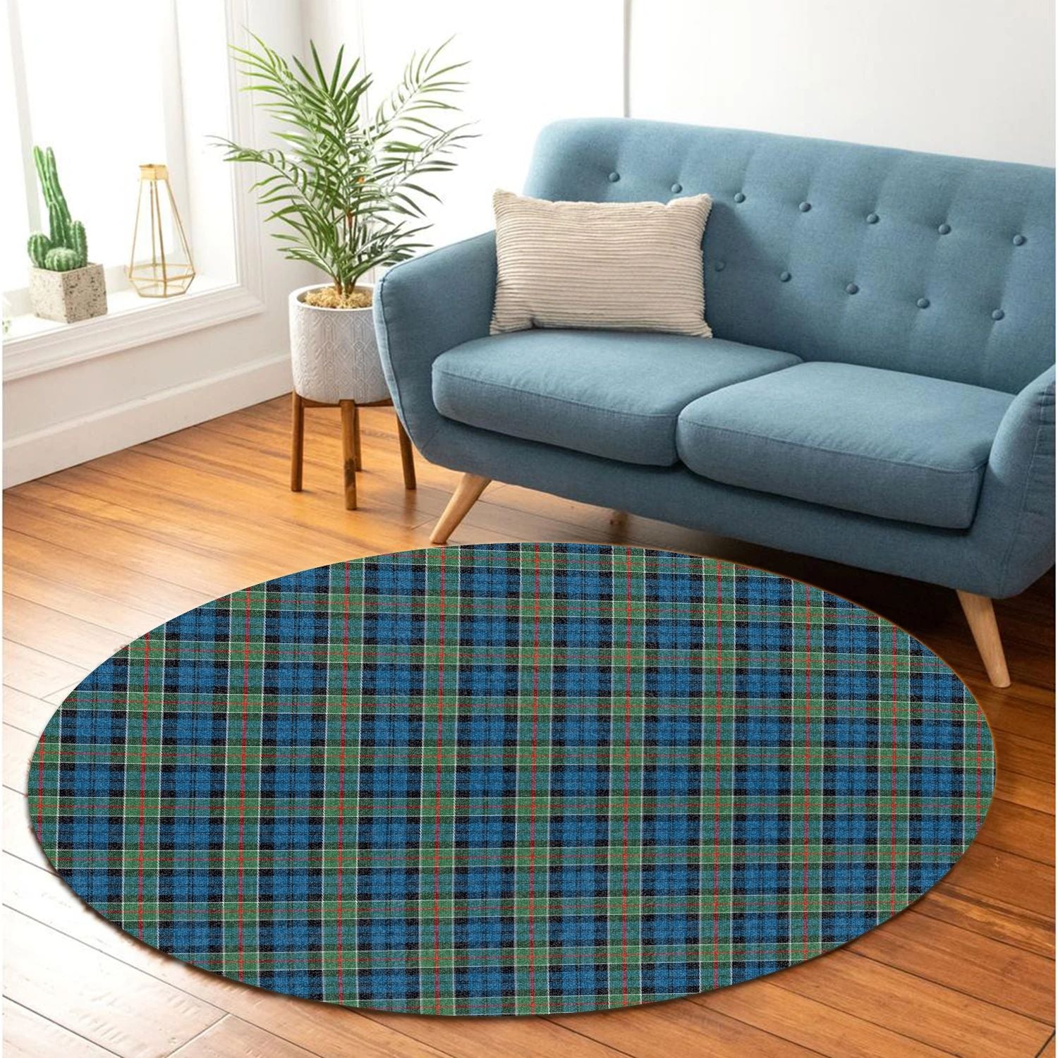 Scottish Tartan Colquhoun Ancient Clan Round Rug