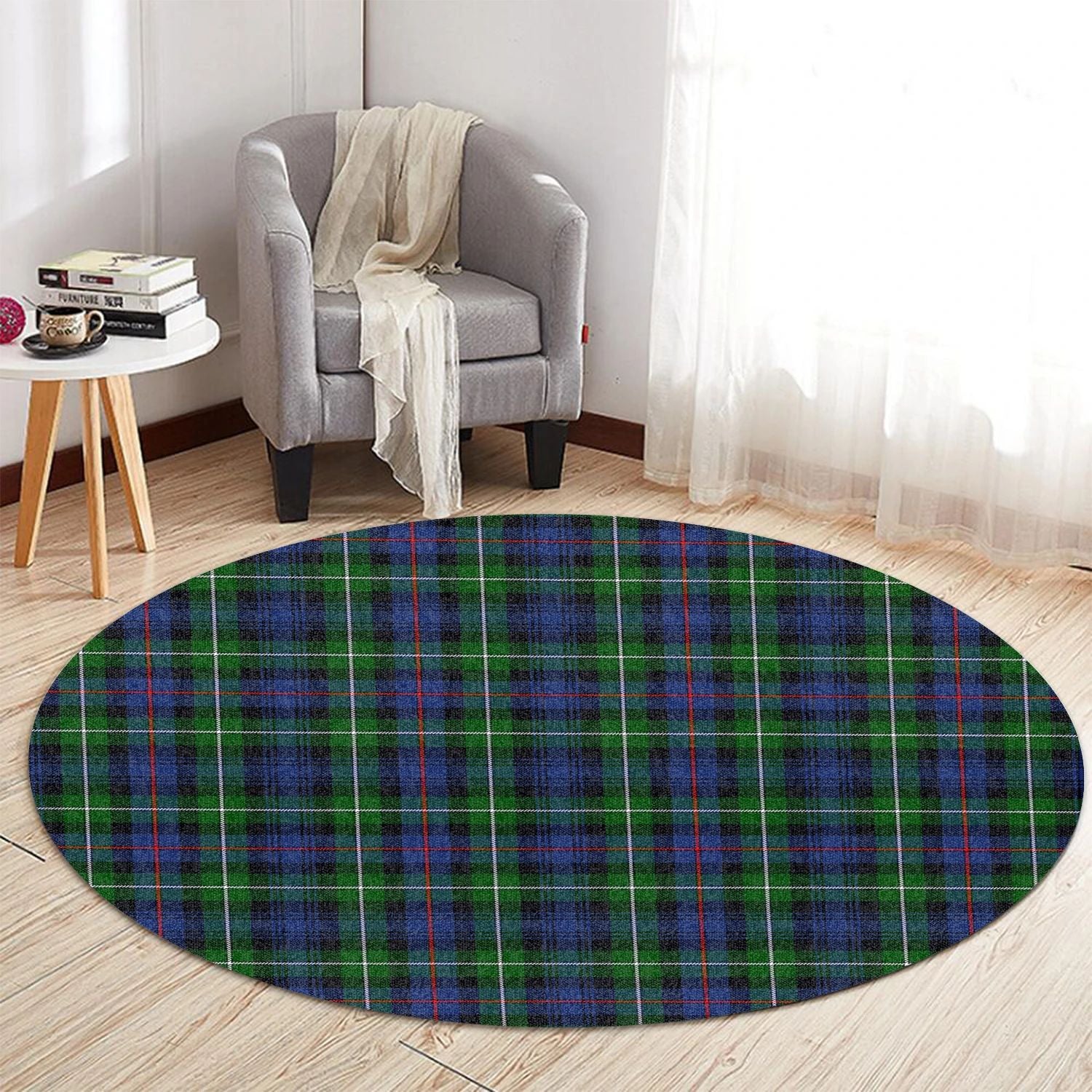 Scottish Tartan MacKenzie Modern Clan Round Rug